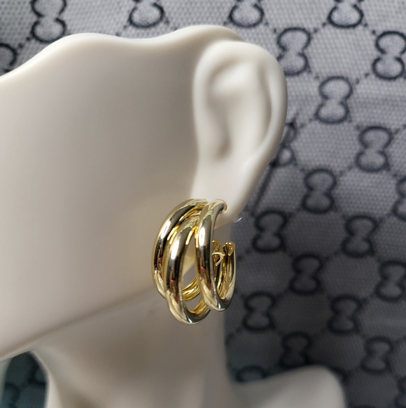 Laminated gold earrings - Picture 1 of 1